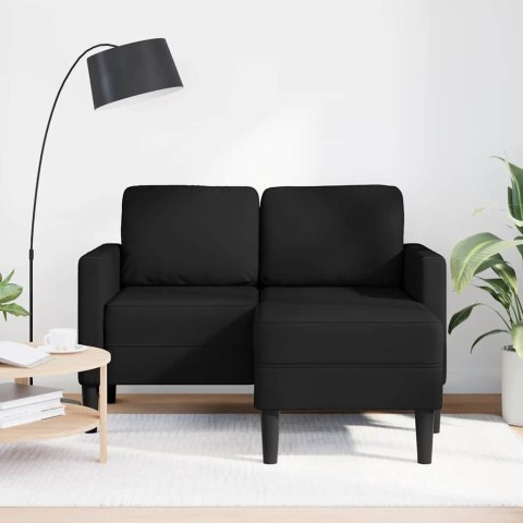 SOFA 2-OSOBOWA Z LEŻANKĄ W KSZTAŁCIE LITERY L CZARNA 125CM