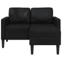 SOFA 2-OSOBOWA Z LEŻANKĄ W KSZTAŁCIE LITERY L CZARNA 125CM