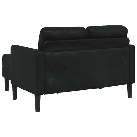 SOFA 2-OSOBOWA Z LEŻANKĄ W KSZTAŁCIE LITERY L CZARNA 125CM