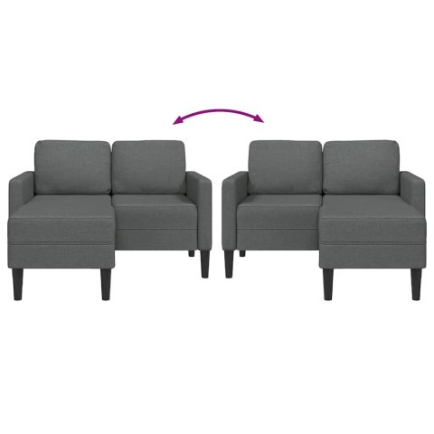 SOFA 2-OSOBOWA Z SZEZLONGIEM W KSZTAŁCIE LITERY L CIEMNOSZARA