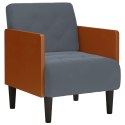 SOFA FOTEL Z PODŁOKIETNIKAMI CIEMNOSZARY 55CM AKSAMIT