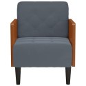 SOFA FOTEL Z PODŁOKIETNIKAMI CIEMNOSZARY 55CM AKSAMIT