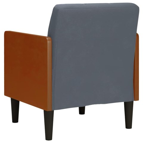 SOFA FOTEL Z PODŁOKIETNIKAMI CIEMNOSZARY 55CM AKSAMIT