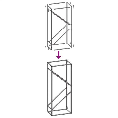 STOJAK NA DREWNO OPAŁOWE ANTRACYT 40X25X100CM