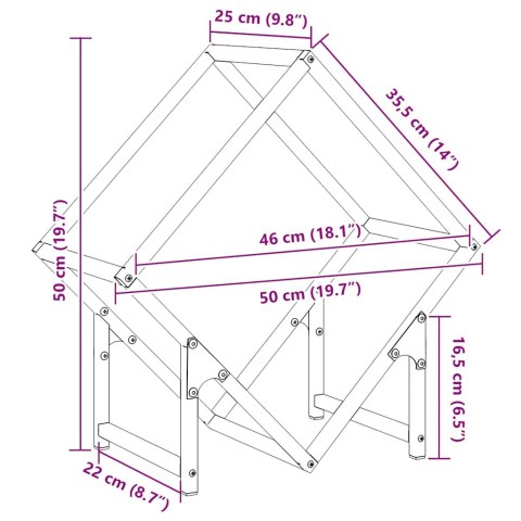STOJAK NA DREWNO OPAŁOWE BIAŁY 50X25X50CM