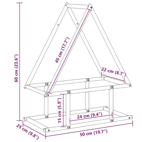 STOJAK NA DREWNO OPAŁOWE BIAŁY 50X25X60CM