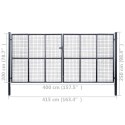 BRAMA OGRODOWA Z SIATKI GALWANIZOWANA STAL 400X200CM SZARA