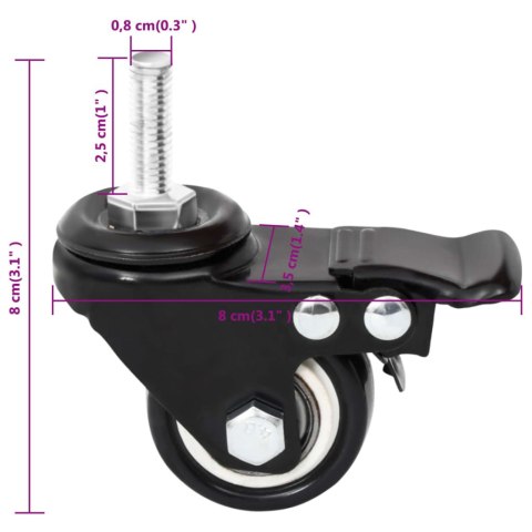 KÓŁKA DO DONICZKI 4 SZT. CZARNE 8X3,5X8CM ŻELAZO