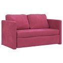 SOFA PODŁOGOWA 2-W-1 WINNA CZERWIEŃ 122X204X55CM AKSAMIT