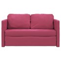 SOFA PODŁOGOWA 2-W-1 WINNA CZERWIEŃ 122X204X55CM AKSAMIT