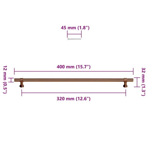 UCHWYTY DO SZAFEK 5 SZT. BRĄZ 320MM STAL NIERDZEWNA