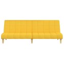 2-OSOBOWA KANAPA ŻÓŁTA TAPICEROWANA TKANINĄ