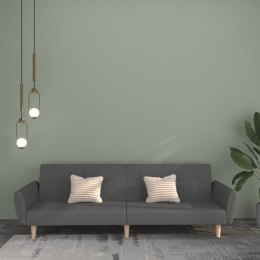 ROZKŁADANA KANAPA 2-OSOBOWA JASNOSZARA TAPICEROWANA TKANINĄ