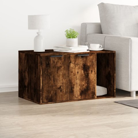 SZAFKA NA KUWETĘ DOMEK DLA KOTA STOLIK UKRYTA KUWETA PRZYDYMIONY DĄB 80X50X45CM