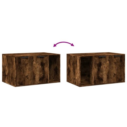 SZAFKA NA KUWETĘ DOMEK DLA KOTA STOLIK UKRYTA KUWETA PRZYDYMIONY DĄB 80X50X45CM