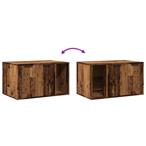 SZAFKA NA KUWETĘ DOMEK DLA KOTA STOLIK UKRYTA KUWETA STARE DREWNO 80X50X45CM