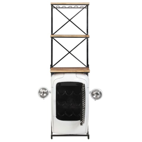 SZAFKA NA WINO - TRAKTOR BIAŁA 49X31X172CM DREWNO MANGO