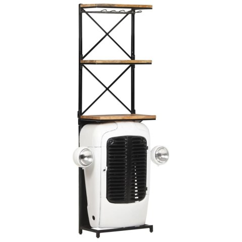 SZAFKA NA WINO - TRAKTOR BIAŁA 49X31X172CM DREWNO MANGO