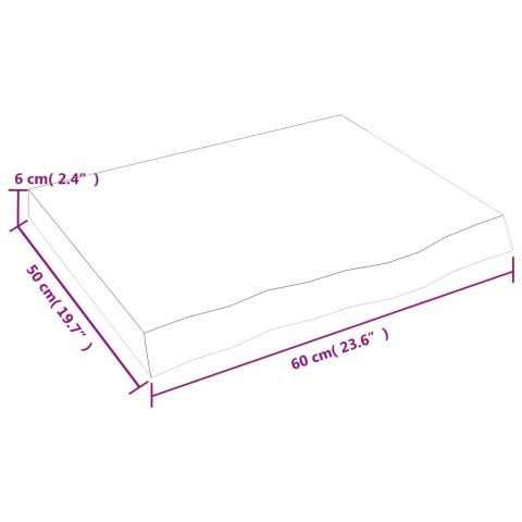 BLAT DO ŁAZIENKI JASNOBRĄZOWY 60X50X(2-6)CM LITE DREWNO