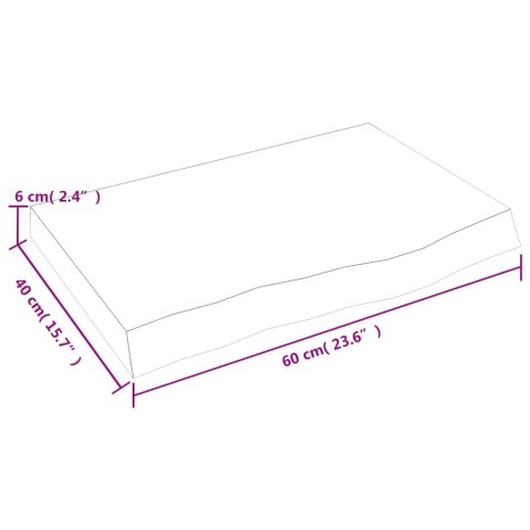 BLAT DO ŁAZIENKI JASNOBRĄZOWY 60X40X(2-6)CM LITE DREWNO