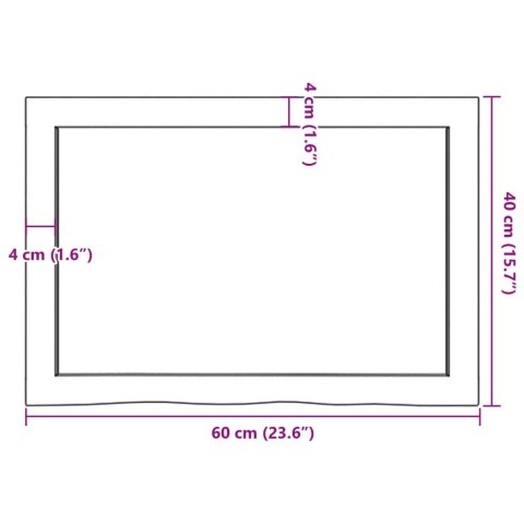BLAT DO ŁAZIENKI JASNOBRĄZOWY 60X40X(2-6)CM LITE DREWNO