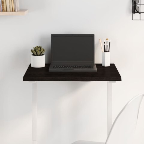 BLAT STOŁU CIEMNOBRĄZOWY 60X40X2CM LITE DREWNO DĘBOWE