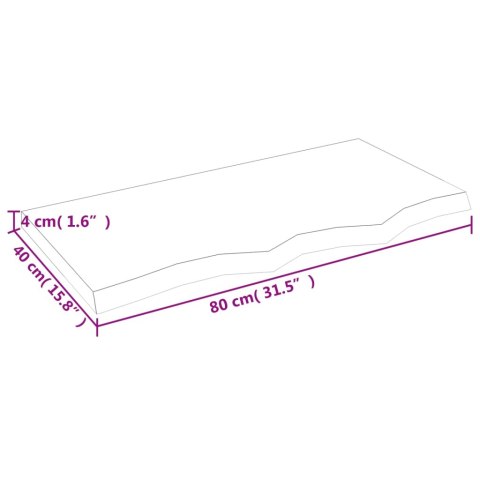 PÓŁKA 80X40X(2-4)CM SUROWE LITE DREWNO DĘBOWE