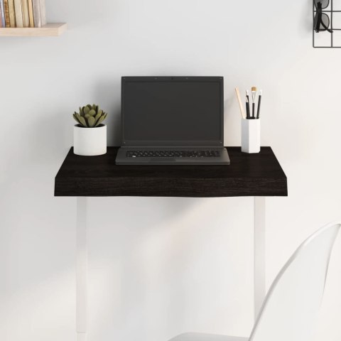 BLAT STOŁU CIEMNOBRĄZOWY 60X40X(2-6)CM LITE DREWNO DĘBOWE