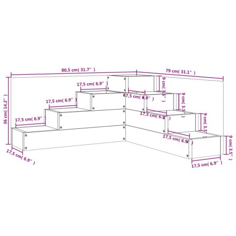 DONICA OGRODOWA 4-POZIOMOWA 80,5X79X36CM SOSNOWA
