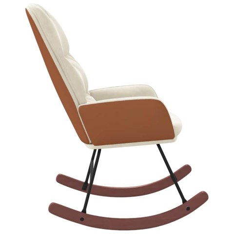 FOTEL BUJANY RELAKSACYJNY AKSAMITNY KRZESŁO NA BIEGUNACH KREMOWY