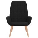FOTEL WYPOCZYNKOWY CZARNY OBITY TKANINĄ