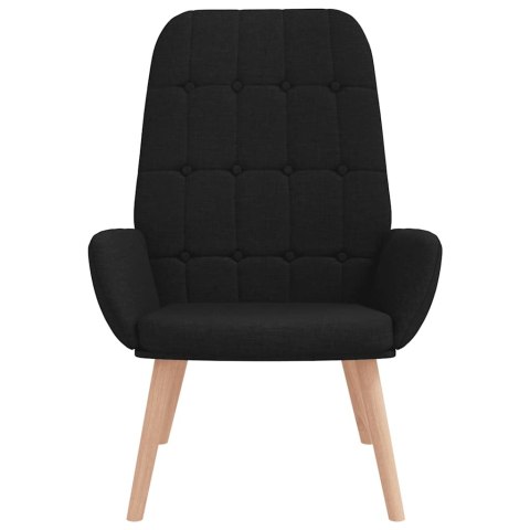 FOTEL WYPOCZYNKOWY CZARNY OBITY TKANINĄ
