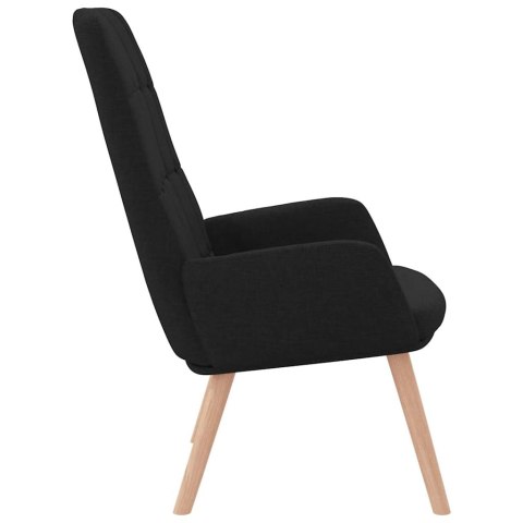 FOTEL WYPOCZYNKOWY CZARNY OBITY TKANINĄ