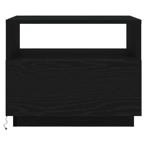 STOLIK KAWOWY Z PODŚWIETLENIEM LED CZARNY DĄB 50X49X40CM