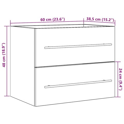 SZAFKA POD UMYWALKĘ DĄB ARTISAN 60X38,5X48CM