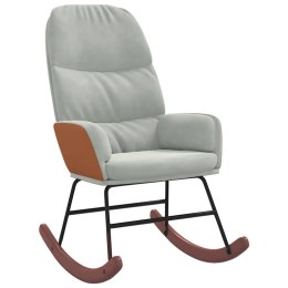 FOTEL BUJANY RELAKSACYJNY AKSAMITNY KRZESŁO NA BIEGUNACH JASNOSZARY