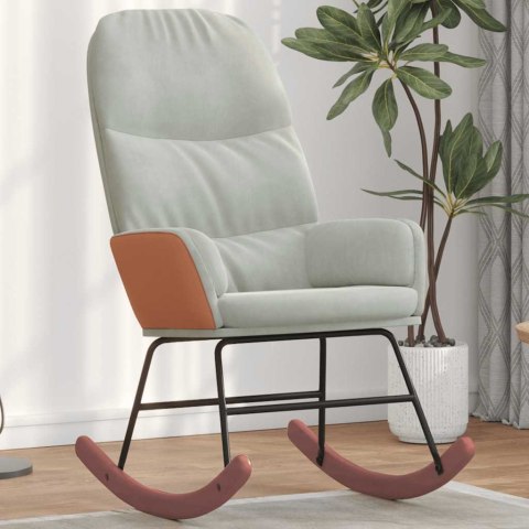 FOTEL BUJANY RELAKSACYJNY AKSAMITNY KRZESŁO NA BIEGUNACH JASNOSZARY