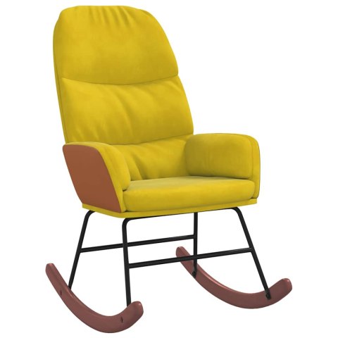 FOTEL BUJANY RELAKSACYJNY AKSAMITNY KRZESŁO NA BIEGUNACH ŻÓŁTY