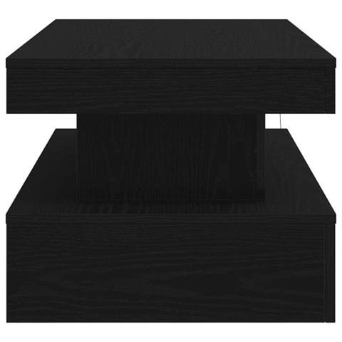 STOLIK KAWOWY Z OŚWIETLENIEM LED CZARNY DĄB 90X50X40CM