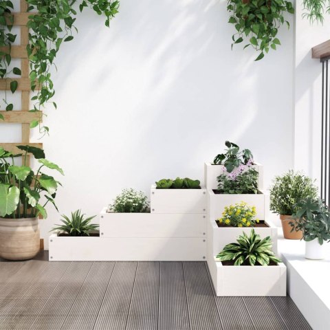 DONICA OGRODOWA 4-POZIOMOWA 80,5X79X36CM BIAŁA SOSNOWA