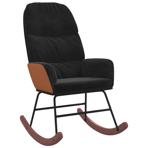 FOTEL BUJANY RELAKSACYJNY AKSAMITNY KRZESŁO NA BIEGUNACH CZARNY