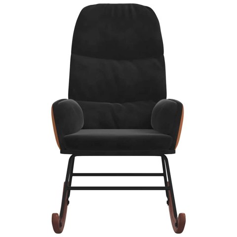 FOTEL BUJANY RELAKSACYJNY AKSAMITNY KRZESŁO NA BIEGUNACH CZARNY