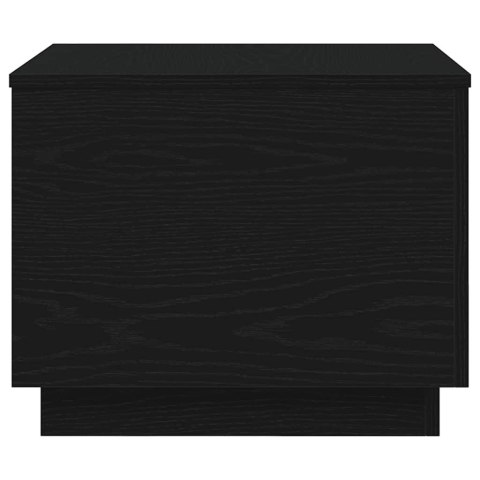 STOLIK KAWOWY Z OŚWIETLENIEM LED CZARNY DĄB 50X50X40CM