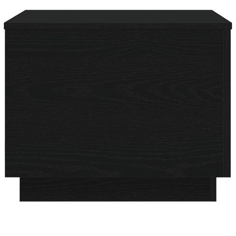 STOLIK KAWOWY Z OŚWIETLENIEM LED CZARNY DĄB 50X50X40CM