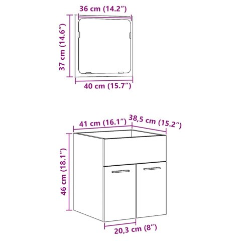 2-CZĘŚCIOWY ZESTAW MEBLI ŁAZIENKOWYCH DĄB ARTISAN