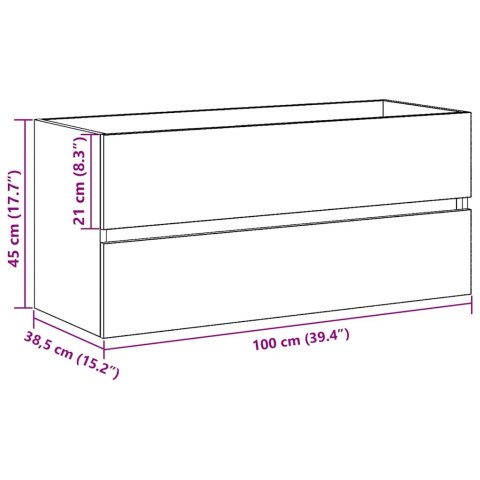 SZAFKA POD UMYWALKĘ CZARNY DĄB 100X38,5X45CM