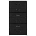 KOMODA Z 6 SZUFLADAMI CZARNY DĄB 50X34X96CM