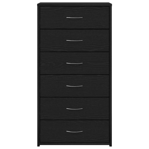 KOMODA Z 6 SZUFLADAMI CZARNY DĄB 50X34X96CM