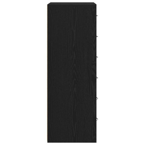 KOMODA Z 6 SZUFLADAMI CZARNY DĄB 50X34X96CM