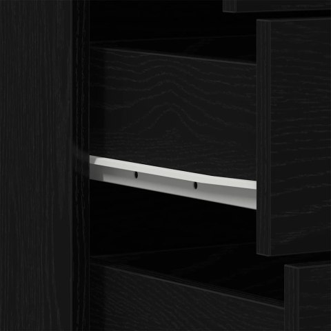 KOMODA Z 6 SZUFLADAMI CZARNY DĄB 50X34X96CM